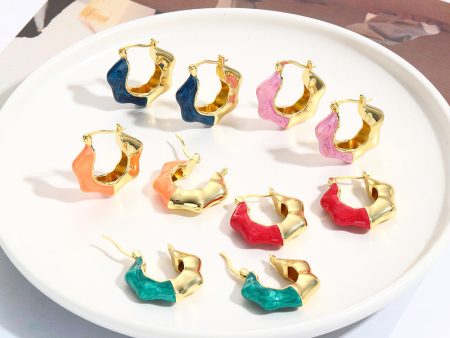 Wholesale Fashion Wavy Colorful Oil Drop Earrings For Cheap