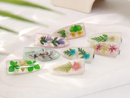 Wholesale 6pcs Pearlescent Real Flower Hairpins Supply