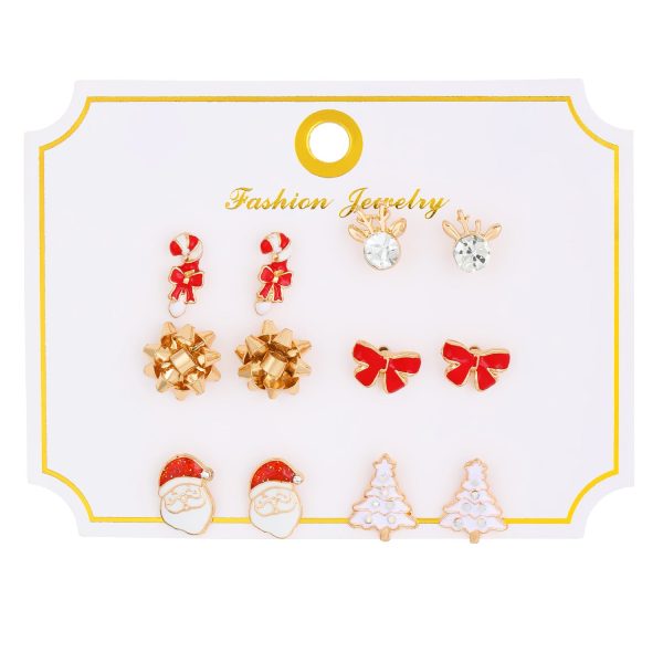 Wholesale Cute Elk Santa Claus Snowman Cartoon Oil Drop Christmas Earrings For Discount