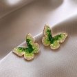 Wholesale Green Crystal Butterfly High-end Fashion Earrings For Sale