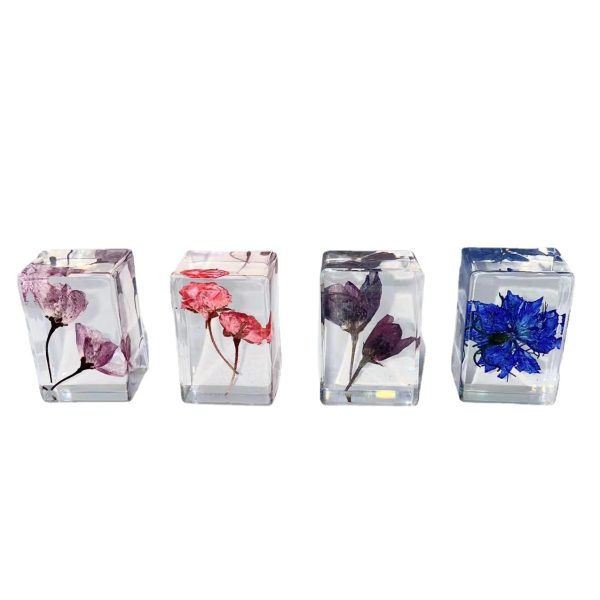 Wholesale 6pcs Handmade Glue Resin Transparent Dried Flower Specimen Ornaments Cheap