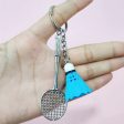 Wholesale Creative Simulation Badminton Metal Racket Keychain For Sale