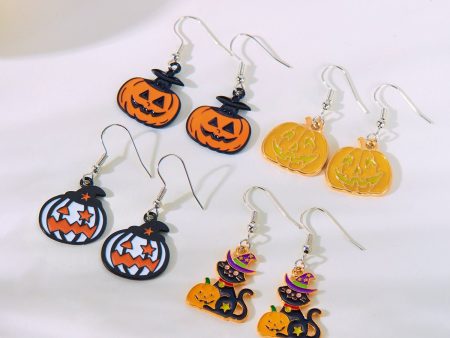 Wholesale Dark Style Halloween Pumpkin Skull Earrings Cheap