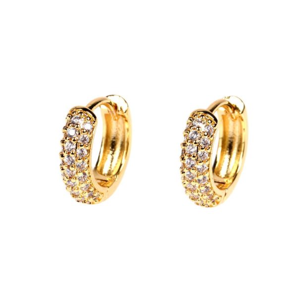 Wholesale Hip Hop Hoop Zircon Earrings For Cheap