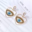 Wholesale Fashion Diamond Heart Evil Eye Exaggerated Earrings on Sale