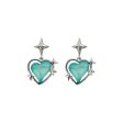 Wholesale Fluorescent Blue Star Heart Earrings on Sale