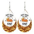 Wholesale 2 Pairs pack Thanksgiving Double Leather Shiny Pumpkin Pie Coffee Turkey Earrings Cheap