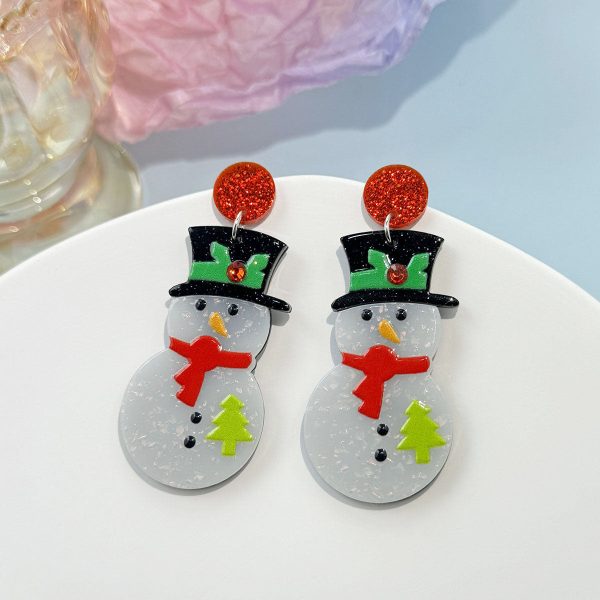 Wholesale Cartoon Cute Santa Claus Acrylic Earrings For Discount