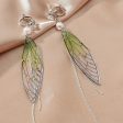 Wholesale Epoxy Butterfly Wing Gradient Tassel Earrings Fashion