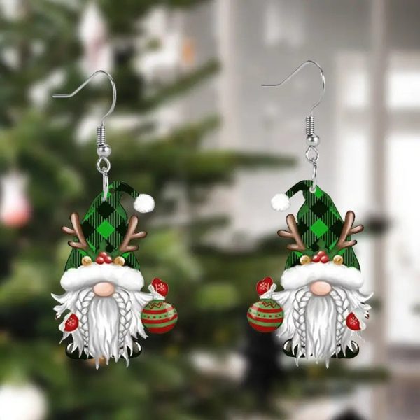 Wholesale Christmas Elk Christmas Tree Dwarf Santa Claus Pendant Earrings Online