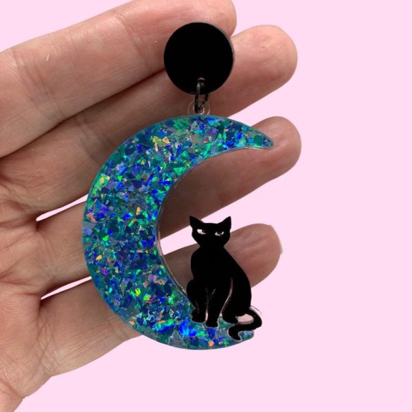 Wholesale Moon Star Cat Acrylic Earrings on Sale