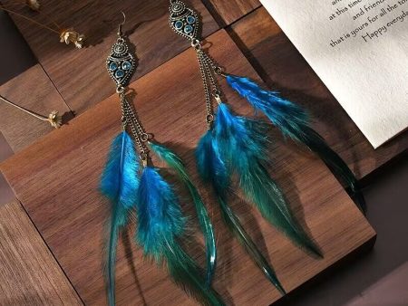 Wholesale Ethnic Style Chain Feather Earrings For Cheap