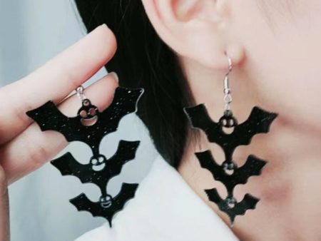 Wholesale Halloween Ladder Bat Acrylic Earrings Online Hot Sale