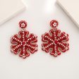 Wholesale Christmas Rice Beads Handmade Christmas Tree Old Man Snowflake Felt Earrings on Sale