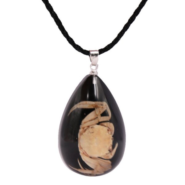 Wholesale 6pcs Natural Crab Resin Insect Necklace For Sale