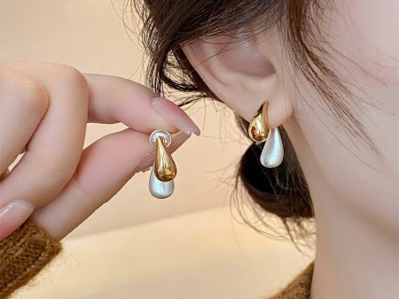 Wholesale Contrast Color Water Drop Vintage Metal Earrings For Sale