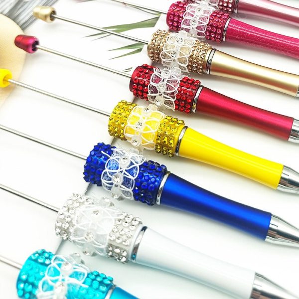 Wholesale 10pcs Beadable Pens DIY Diamond-studded Creative Butterfly Mesh Handmade Diamond Ballpoint Pen Discount