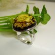 Wholesale 6pcs Handmade Vintage Real Flower Resin Dripping Dried Flower Ring Supply