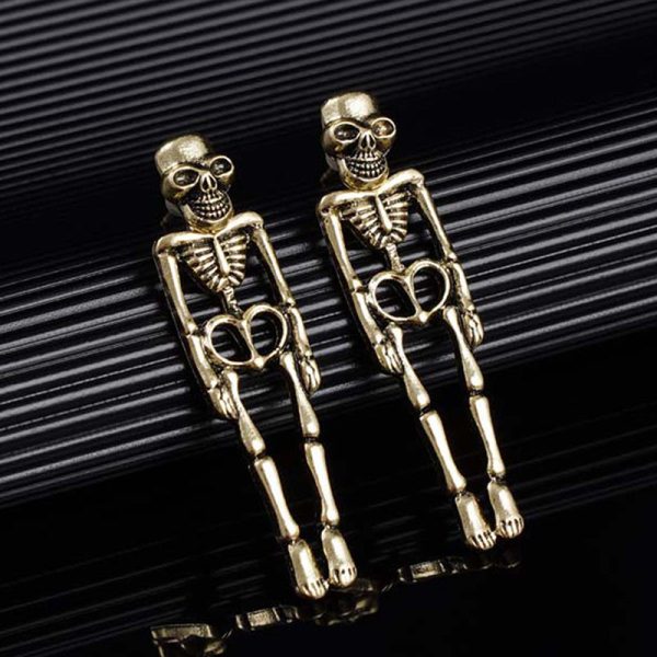 Wholesale Halloween Skeleton Exaggerated Dark Style Earrings For Discount