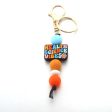 Wholesale Silicone Inspirational Scientist Print Beaded Keychain Supply