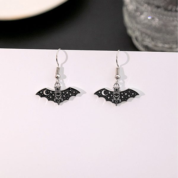 Wholesale Dark Halloween Bat Funny Animal Punk Design Earrings Online now