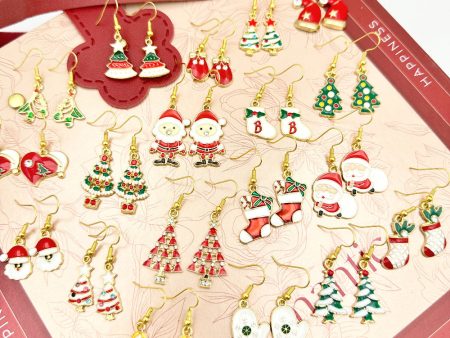 Wallesar Santa Claus Christmas Tree Cartoon Earrings Discount