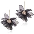 Wholesale Fabric Large Petal Flower Earrings For Cheap