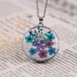 Wholesale 6pcs Pressed Real Flower Pendant Necklace on Sale