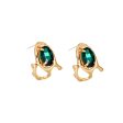 Wholesale Fashion Irregular Geometric Emerald C-shaped Earrings Online