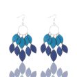 Wholesale Bohemian Style Feathers Shaped Small Leaves PU Leather Earrings Online Sale