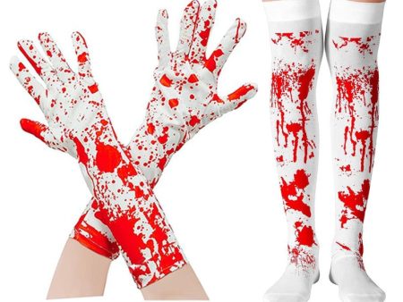 Wholesale Halloween Blood Socks Gloves Bloody Skeleton Socks For Discount