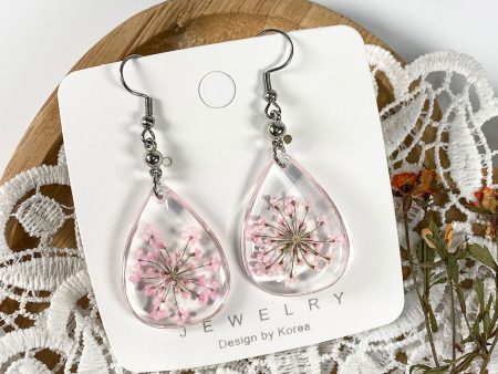 Wholesale 6pcs Colorful Lace Dried Flower Drip Resin Earrings Sale