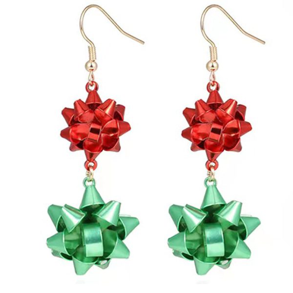 Wholesale Fashion Christmas Cute Cartoon Christmas Tree Bell Light Bulb Snowflake Alloy Earrings Online now