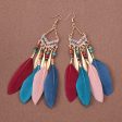 Wholesale Bohemian Feather Long Earrings Supply