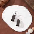 Wholesale Rectangular Lychee Pattern Leather Earrings For Cheap