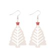 Wholesale Christmas Simple Hollow Christmas Tree Pu Leather Earrings Online now