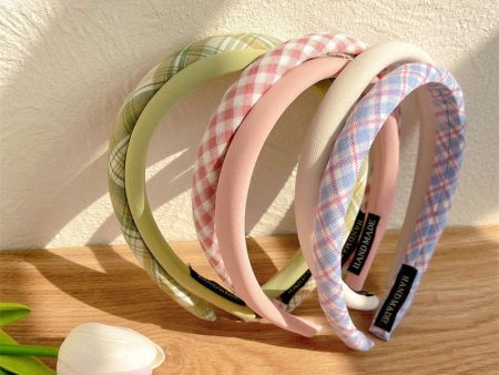 Wholesale Solid Color Plaid Series Versatile Headband Cheap