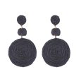 Wholesale Bohemian Raffia Round Earrings on Sale