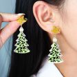 Wholesale Christmas Five-pointed Star Leopard Print Antler Snowflake Acrylic Earrings Online