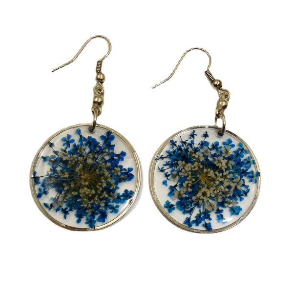 Wholesale 6pcs Lace Dried Flower Round Fashion Resin Earrings Online Sale