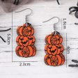 Wholesale Halloween Bat Ghost Face Pumpkin Wooden Earrings on Sale