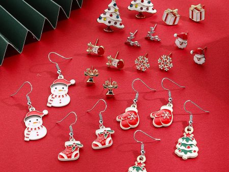 Wholesale Christmas Tree Snowflake Bell Earrings Earrings Set Discount