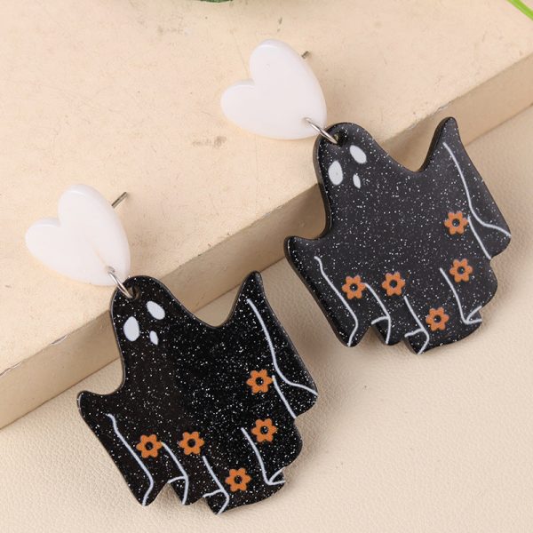 Wholesale Creative Halloween Series Acrylic Cartoon Fun Ghost Pumpkin Earrings Hot on Sale