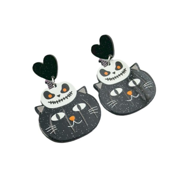 Wholesale Halloween Ghost Pumpkin Cartoon Animal Acrylic Earrings Online