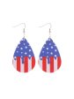 Wholesale Independent Day Stripe Star Water Drops American PU Leather Ear Ring For Discount