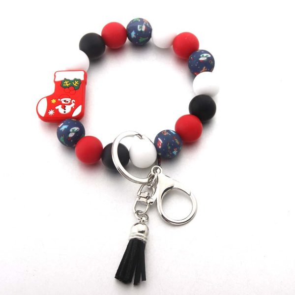 Wholesale Silicone Cartoon Christmas Elk Boots Bracelet Tassel Bracelet Keychain Online Sale