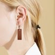 Wholesale Rectangular Lychee Pattern Leather Earrings For Cheap