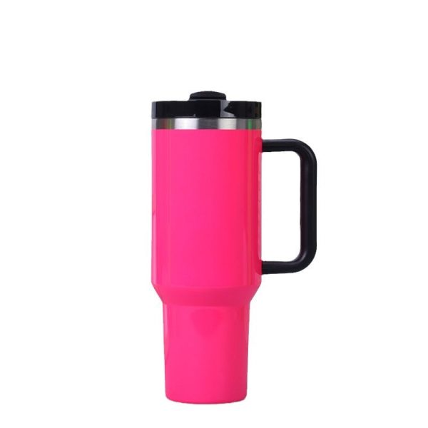 Wholesale Tumbler 40oz Vacuum Ice Cup Straw Cup Stainless Steel Large Capacity Simple Portable Thermos Cup Sale