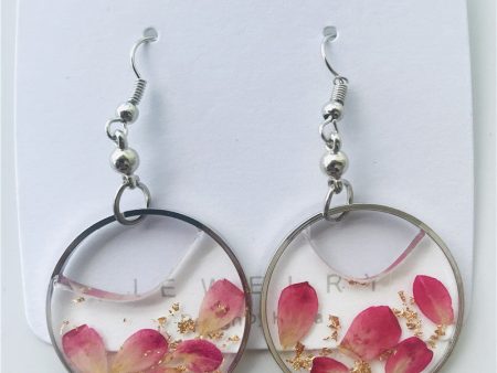 Wholesale 6pcs Round Rose Leaf Dried Flower Earrings Online Hot Sale