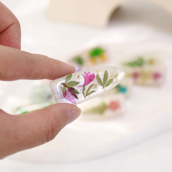 Wholesale 6pcs Pearlescent Real Flower Hairpins Supply